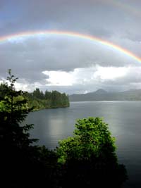 Foto van een regenboog